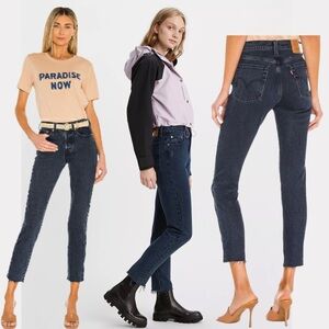 Levi’s Women’s Wedgie Ankle Straight High Rise Jean Raw Hem Button Fly Retro 29